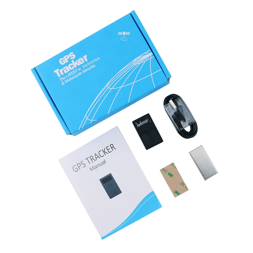 with box no charger Gps автомобильный трекер TK921 мини gps отслеживающее устройство воспроизведение истории трека превышение скорости сигнализации gps локатор автомобиля отслеживание реального времени - Цвет: with box no charger