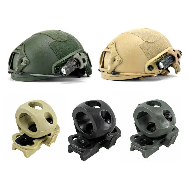 Tactical Flashlight Clamp Adaptor Helmet Military Flashlight Mount Clip For Fast Helmet Light Holder