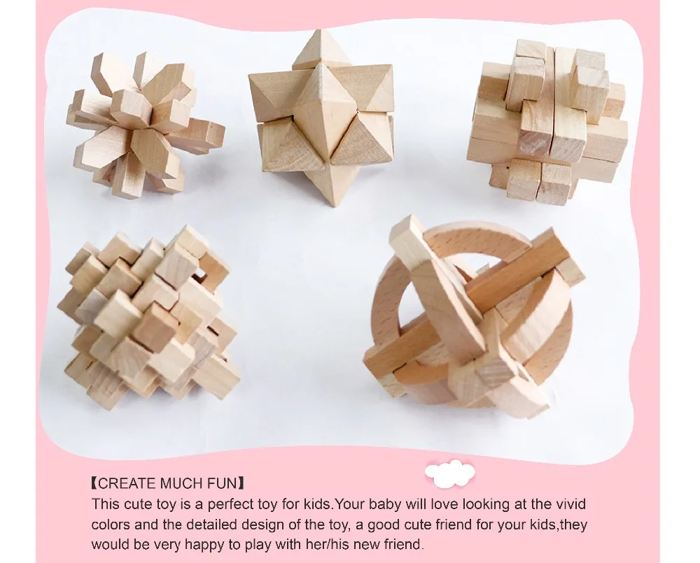 Детские развивающие игрушки DIY 3D деревянные головоломки игрушки Любань замок игрушка сборка мяч куб вызов IQ деревянные игрушки для мозгов игры