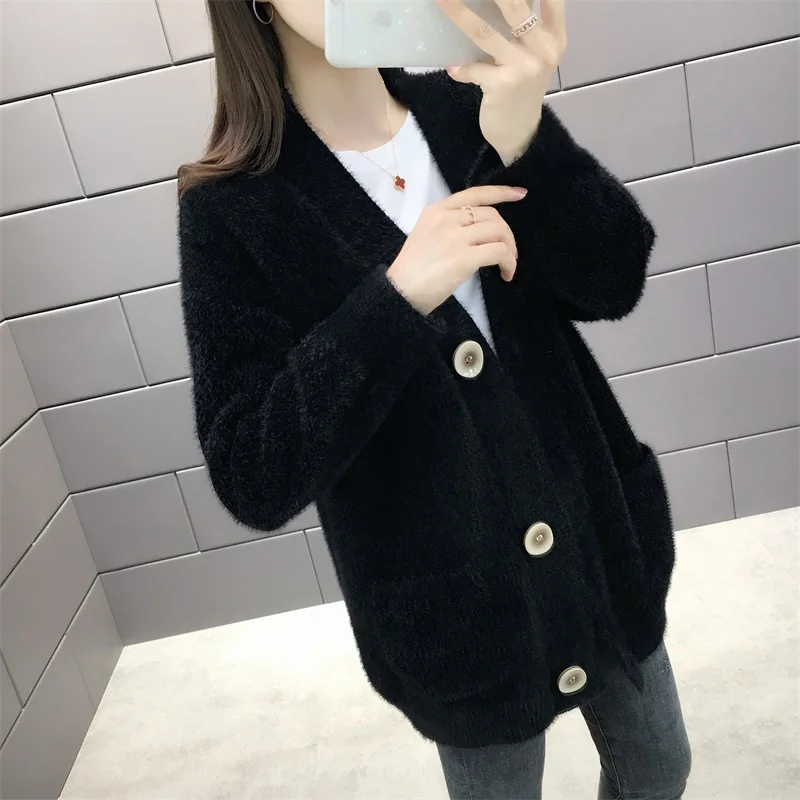 Blusas De Inverno Feminina, новинка 9270, зимний длинный вязаный кардиган с карманами, 66-1/F, 11 ряд, 5 полок - Цвет: see chart