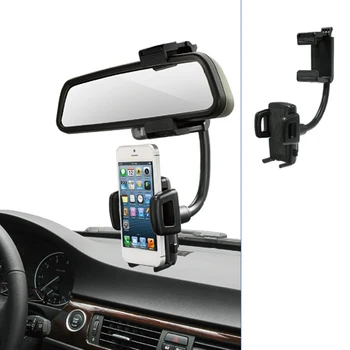 

Car Phone Holder Rearview Mirror Mount 360 Degrees Universal For IPhone Mobile Phone GPS car