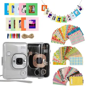 

Camera Accessories Bundle Kit for Fuji Instax Mini Liplay Crystal Case Film Border Sticker Wall Hanging Decoration Frame