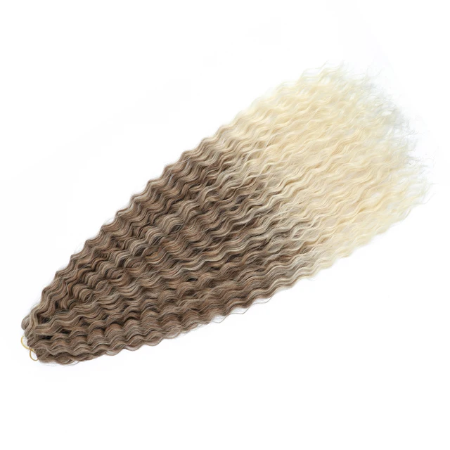 YunRong Synthetic Curl Hair Soft Braiding Extension 30 Inches Crochet Hair Long Water Wave Ombre Color Hair 27613