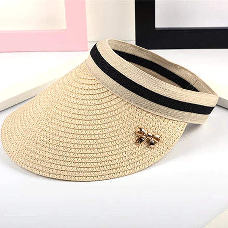 Summer Straw Hats For Women Beach Vacation Beanies Ladies Straw Caps Adjustable Visor Hat With Big Heads Wide Brim Outdoor cap