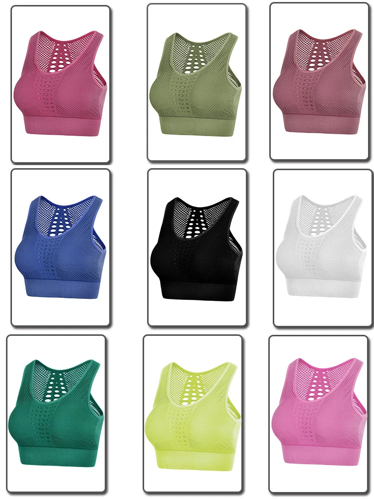 Спортивный топ бесшовный дышащий для упражнений быстросохнущий ударопрочный