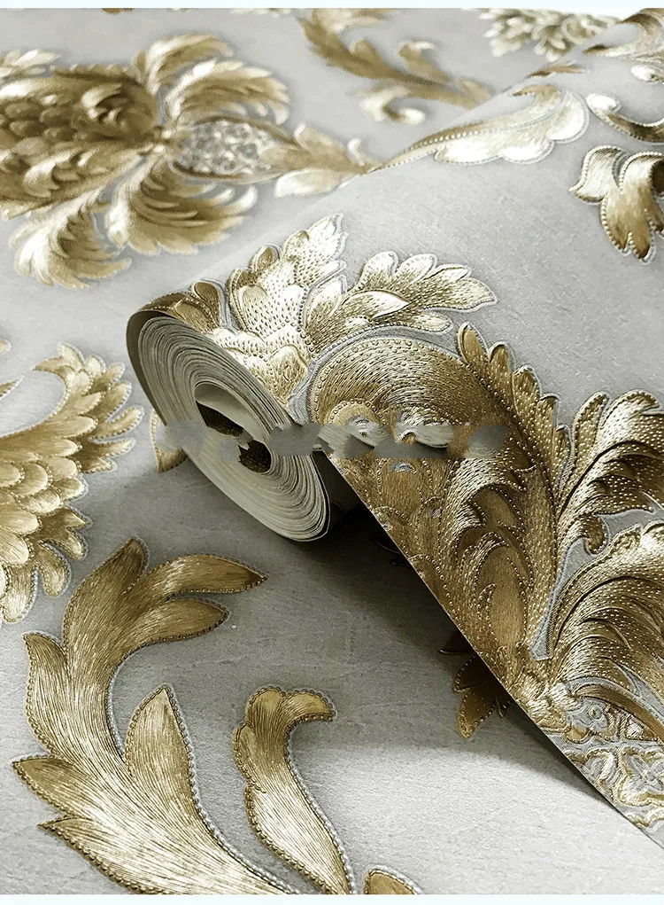 Papel de parede luxo em estilo europeu,