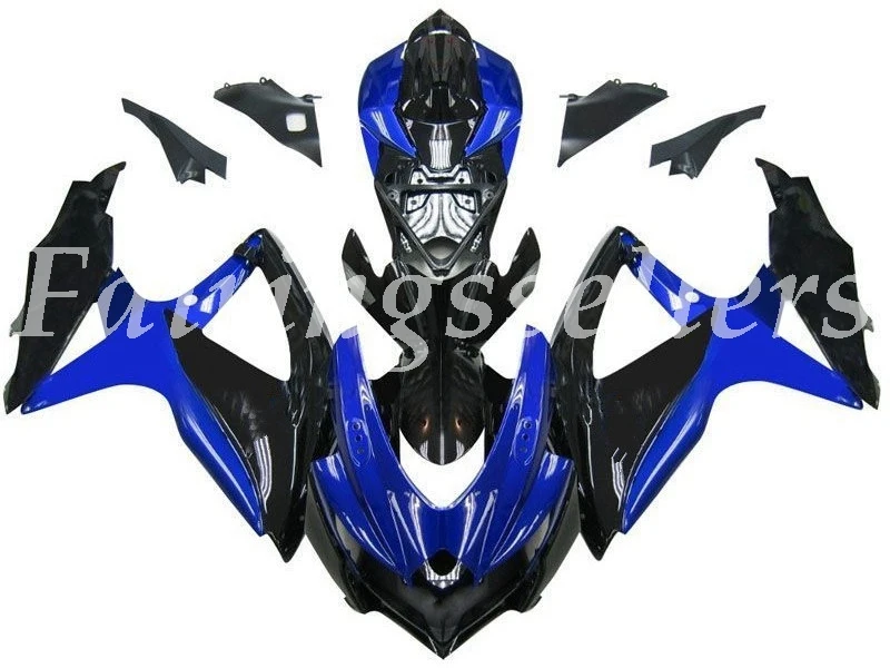 Blue Black Литье под давлением ABS мотоцикл обтекатели комплект подходит для Suzuki GSXR 600-750 K8 2008 2009 2010 08 09 10 Обтекатели Черный Красный - Цвет: Blue Black