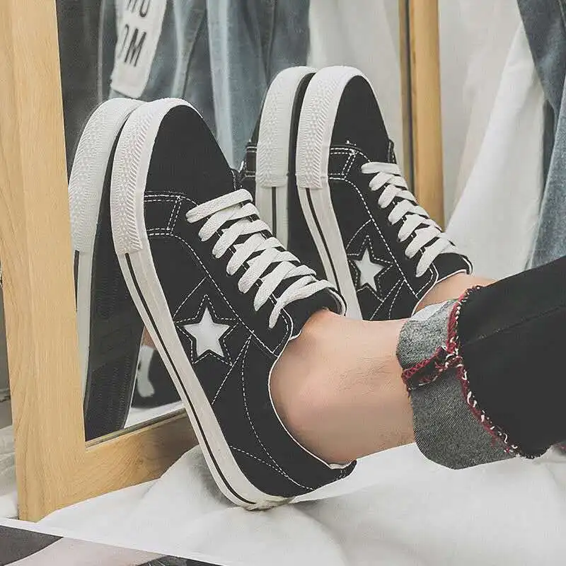 

Boys casual school sneakers men suede star vulcan shoes male black sneakers man classic shoes 2020 fashion