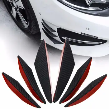 

Universal Car Carbon Fiber Front Bumper Body Spoiler Splitter Fins Kit - 6pcs/Set Bumper Sticker Auto Accessories High Strength