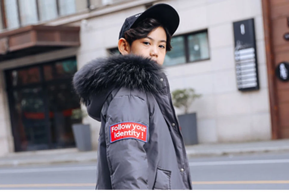 Coat Kids Winter Children Down Cotton Parkas Winter Kids Outerwear Boys Casual Warm Hooded Jacket for Boys Teenagers Clothing