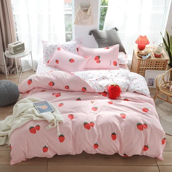 

Fruit Bedding Set Soft Quilt Cover Pillowcase Warm Soft bed sets twin full queen king duvet cover sets strawberry bedclothes