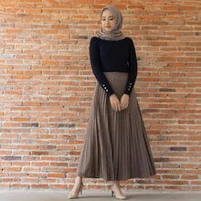 Мусульманская плиссированная абайя модная мусульманская юбка Jupe Musulman Одежда Женская длинная юбка для мусульманских