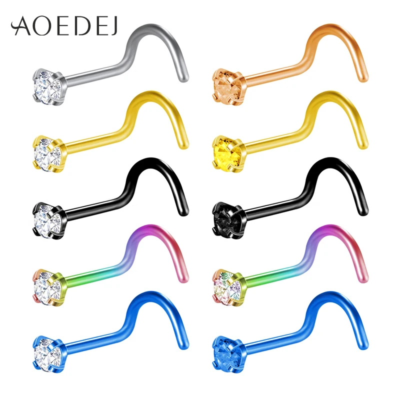 LOT OF 10 MULTI COLORED NOSE RINGS 