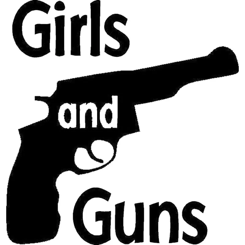 

Girls and Guns with Pistol Vinyl Reflective Car Stickers Decals Styling Bumper Window Other Vehicle Car Accessories KK12*12cm