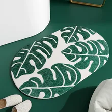 Ins тропические растения дома прихожей ковры коврики Кухня Ванная комната овальный абсорбирующий нескользящий коврик для ног и 50x80 см