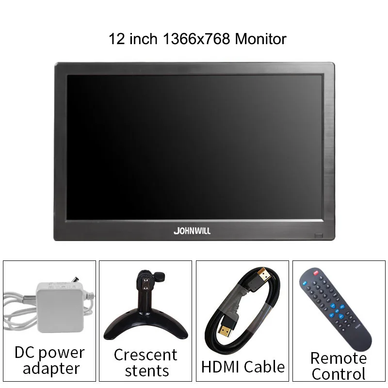 12 дюймов lcd hd портативный игровой монитор pc ips 1080P Мини дисплей экран HDMI VGA USB BNC AV компьютерный монитор для Raspberry Pi PC - Цвет: 12 inch 1366x768