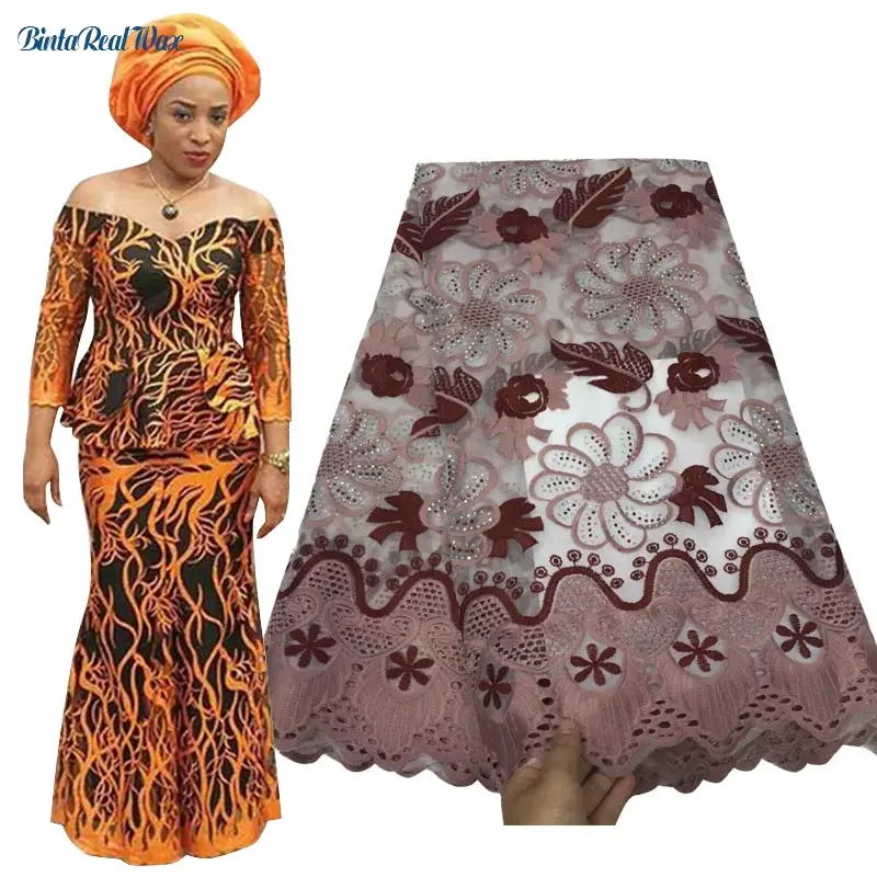 Уникальный плюс размер африканская одежда для женщин топ и юбка наборы Vestidos Базен Африканское кружево платья для женщин вечерние XG007 - Цвет: 17