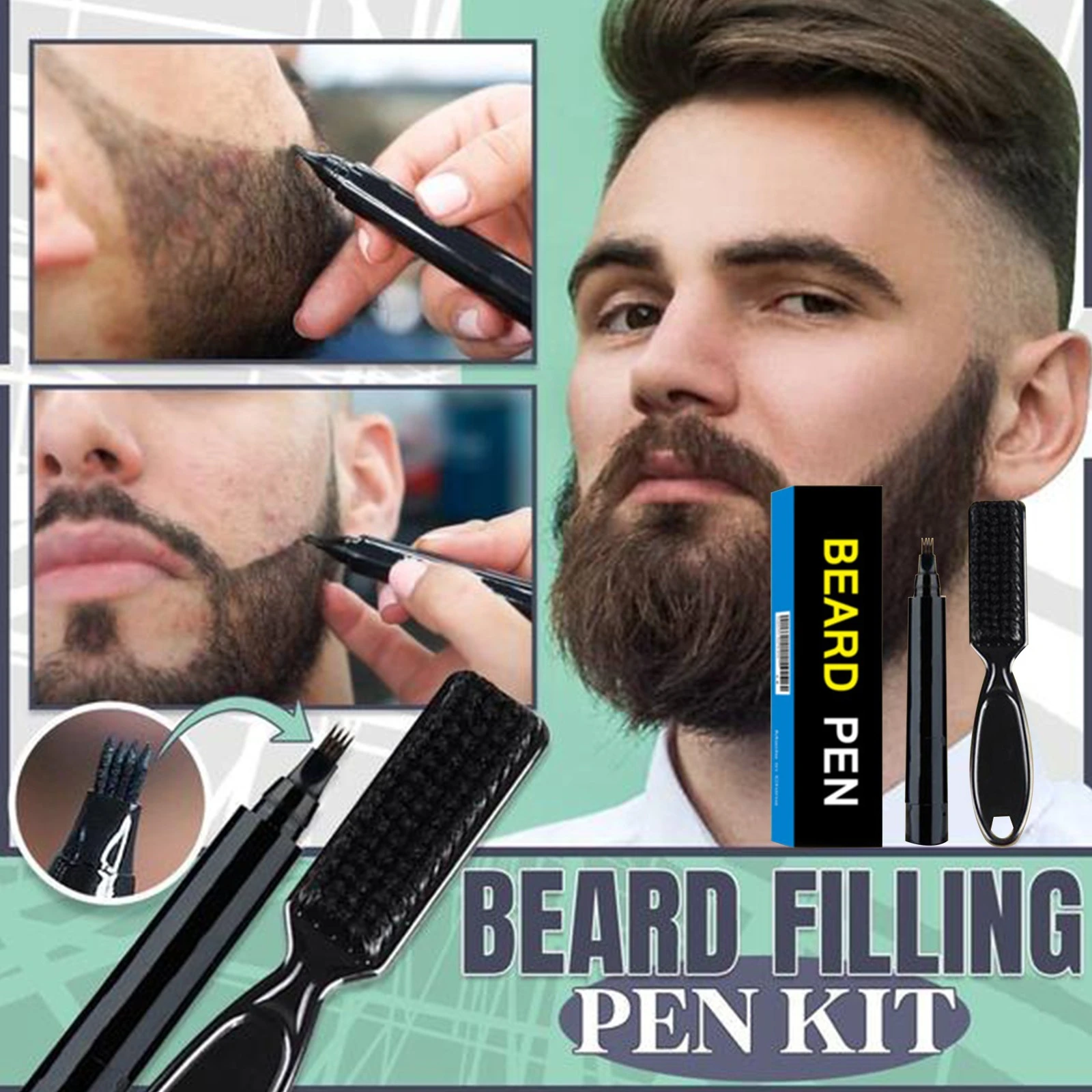Stylo de remplissage pour Salon de coiffure, 10ML, stylo à sourcils et  barbe, outil de coiffure, réparation de moustache masculine | AliExpress
