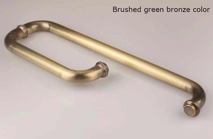 brushed bronze SUS 304 стеклянные дверные ручки для ванной комнаты из полированной нержавеющей стали с 304 толстыми трубками, дверные ручки для душевой комнаты в форме L - Цвет: brushed bronze