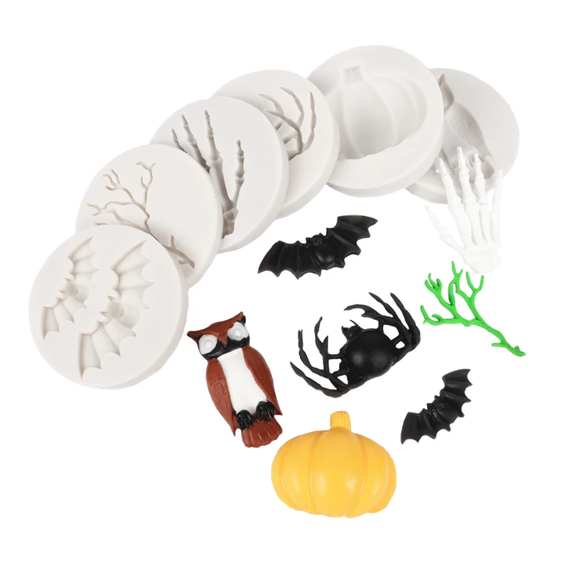 Halloween Bat Spinne Eule Form Silikon Form Sugar Schokolade Cupcake Backform Fondant Kuchen Dekorieren Werkzeuge