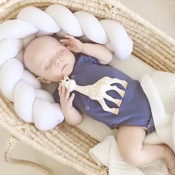 

1pcs 1M/2M Baby Bed Bumper Knot Long Handmade Knotted Braid Weaving Pillow Baby Crib Protector Infant Knot Pillow Room Decor