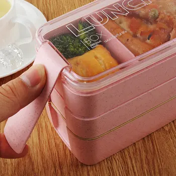 

3 Layer Creative Plastic Lunch Boxes Containers for Food Microwave Bento Box For Student Portable Food Storage Lunch Case Picnic