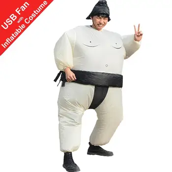 

ZISUEX Sumo Inflatable Costume Blow up Suit Game Dress Halloween Christmas Gift Cosplay