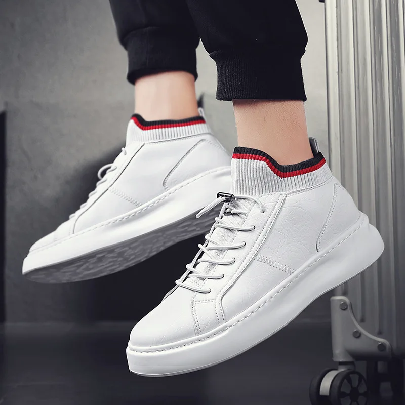 

High-top Board Shoe Men's Korean-style Versatile Trend MEN'S SHOES 2019 Autumn New Style Trendy Shoes Men Thick Bottomed Casual
