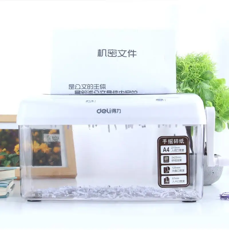 Mini 4l Desktop Manual A4 Shredder Compatible Cutting For Paper & Credit Card & Cd 1 Sheet/shred, Manual Crushing Paper Cutter