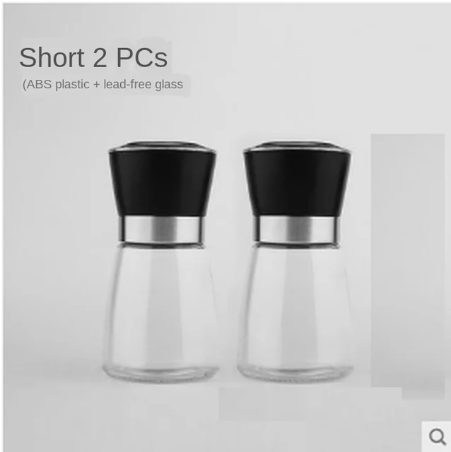 Brushed Stainless Steel Pepper Mill And Salt Mill 6 Oz Glass Tall Body 5 Grade Adjustable Ceramic Rotor Garlic Keepers Aliexpress