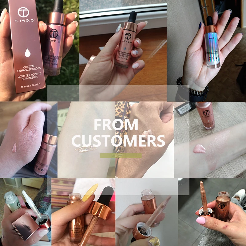 O. TWO. O жидкий хайлайтер Make Up Primer Shimmer Face Glow ультра-концентрированные осветительные бронзирующие капли для макияжа лица
