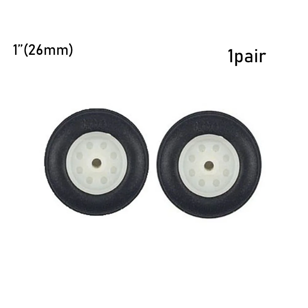26mm 1 пара хвостовых колес резиновый PU пластиковый хаб "-3" дюймов для RC самолета запасные части резиновые колеса самолет игрушка части - Цвет: 26mm