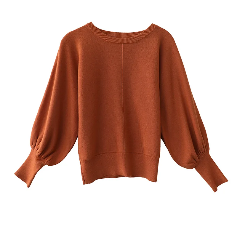 

2019 Autumn And Winter Solid Color Sweater Women's Wide-sleeved Korean Sweater Female Slim Pullover Sweater Women