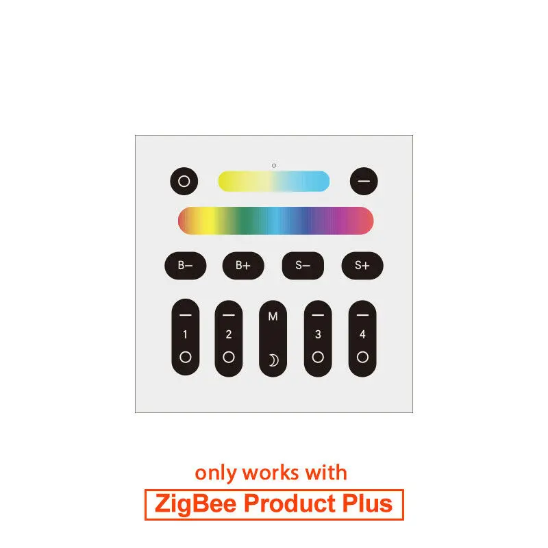 ZigBee Smart 4 Вт GU10 Spotlight RGB+ CCT светодиодный лампы+ 6-зоны РФ Пульт дистанционного управления Комплект работать с Zigbee 3,0 концентратор Alexa Echo плюс пульт дистанционного управления для/Голосовое управление Управление - Испускаемый цвет: 4-Zone Wall Switch