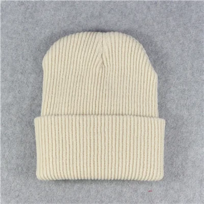 Beige Simple rabbit fur hat hat female winter cold warm gravity waterfall hat knit hat - Цвет: Beige