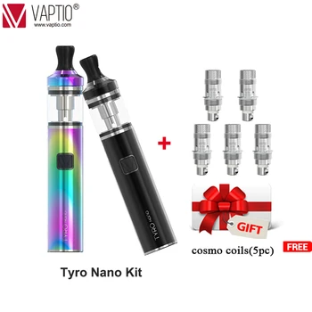 

Gift Coils UK Shipping Pod kit 30W Vaptio TYRO NANO Kit 900mAh Built in battery E Cigarette 2.0ml&1.6ohm cosmo Coil dropshipping