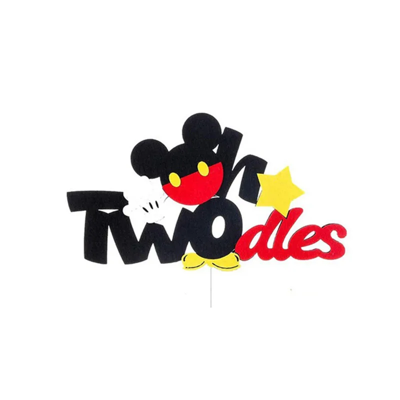 Mickey Mouse Theme Party Banner Party 6 People Disposable Plate Napkin Cup Cake Toppers for Kids Favor Flag Decoration Gifts