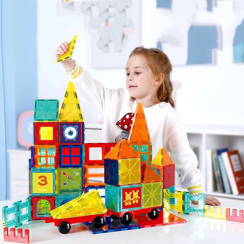 Magnatiles Building Blocks Bricks Magnetic Tiles Constructor Technic Games Magnet Toy Model Educational Toys For Children gift