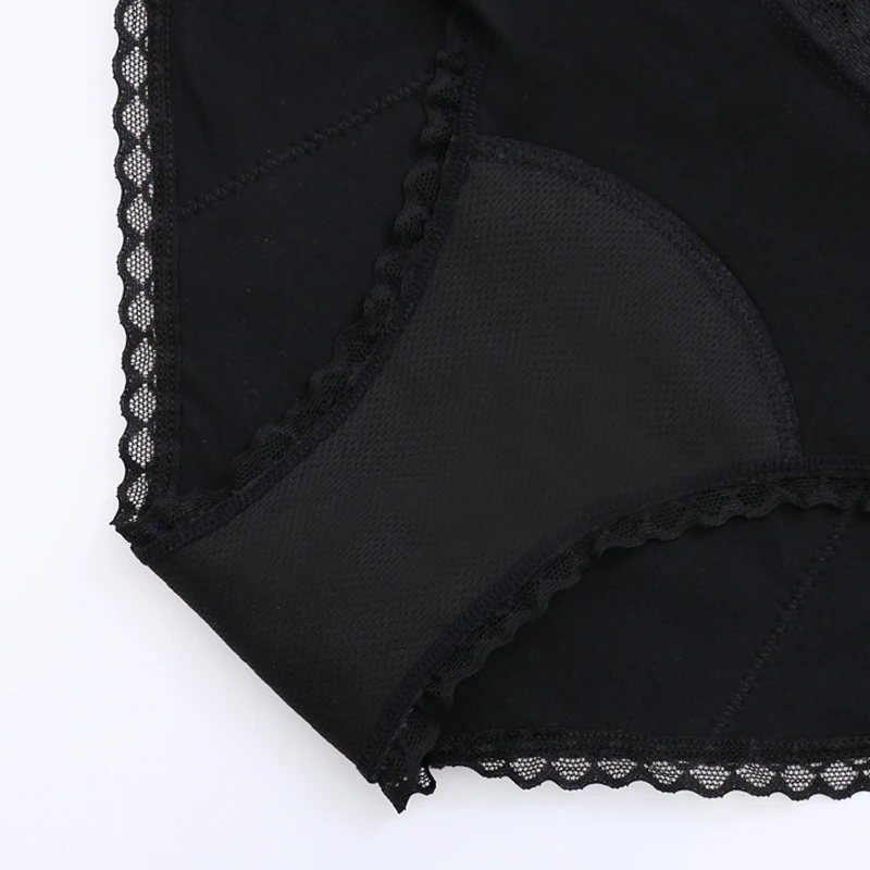 Women Menstrual Panties Period Breathable Fast Absorbent Women's High Waist Leal Proof Warm Briefs Black Color Size S-4XL 6