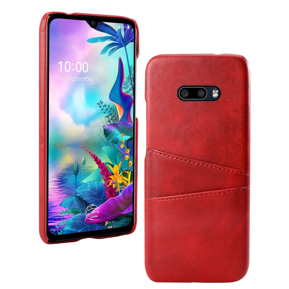 Для LG G8X ThinQ чехол-накладка, Ультратонкий Жесткий чехол для телефона из поликарбоната с защитой от царапин, тканевый чехол с 2 отделениями для карт, чехол, Fundas - Цвет: Style 4 Red