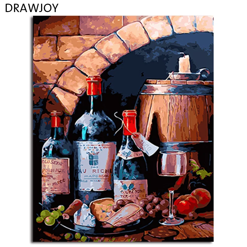 Drawjoy Framed Picture Diy Painting By Numbers Canvas Oil Painting Of