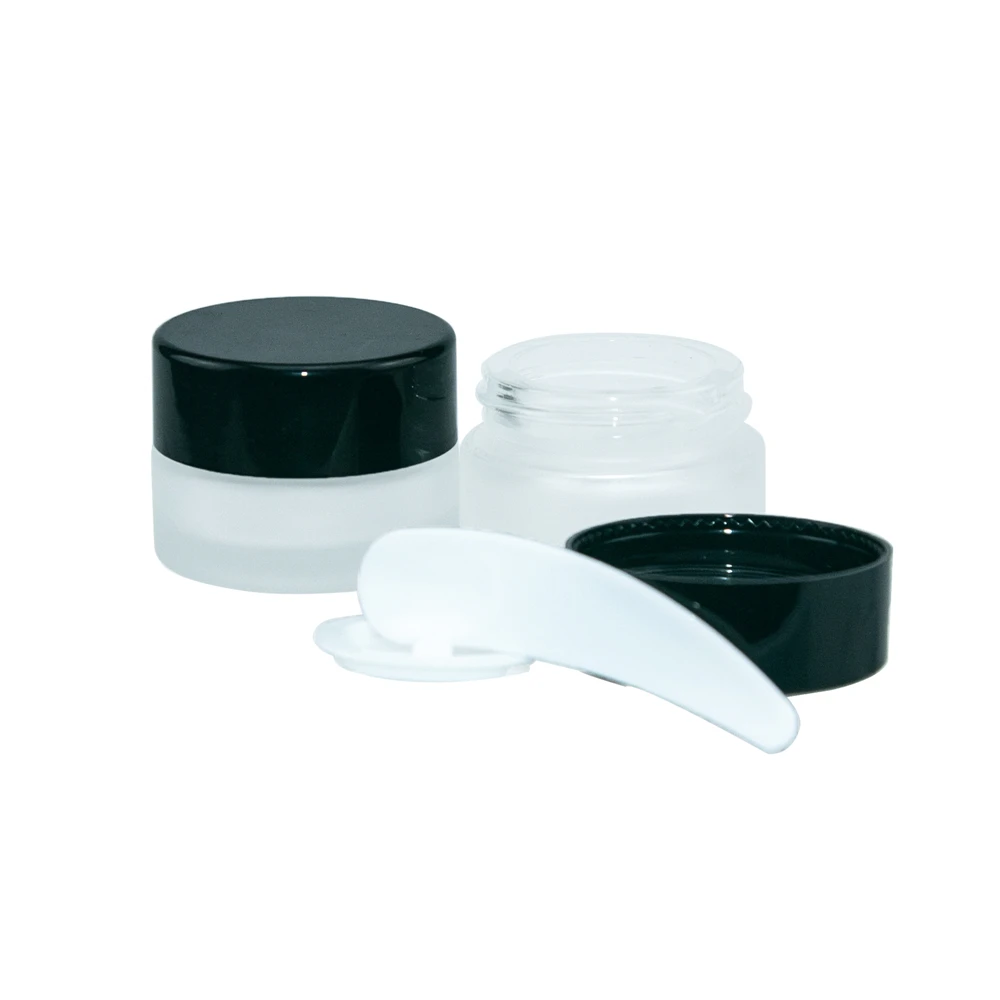 

10 шт. 5 мл многоразовые бутылки для крема для рук из матового стекла с черной пластиковой крышкой подарки косметические пустые флаконы