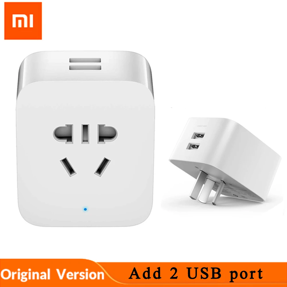 Xiaomi Mijia умная вилка Wifi розетка улучшенное двойное USB быстрое зарядное устройство
