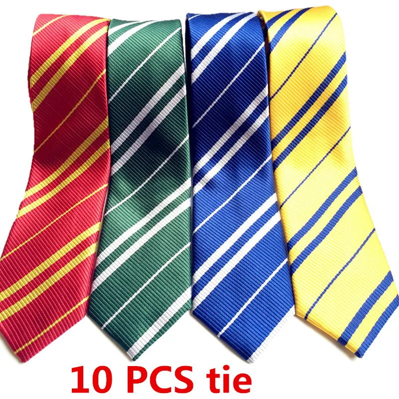10 PCS No badge tie 10 шт./партия Гермиона шляпы Галстуки перчатки носки шарф Гриффиндор Слизерин Hufflepuff Кепка Когтевран костюмы для косплея - Цвет: 10 PCS No badge tie