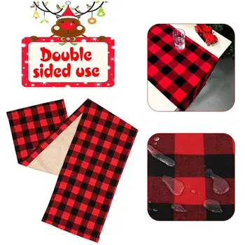

Christmas Large Table Runner Reversible Buffalo Check Table Runner for Christmas Holiday Birthday Party Table Home Decoration