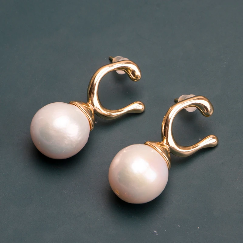 14K gold filled baroque pearls earring (4)