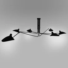 Современная длинная Поворотная люстра регулируемые люстры-пауки Потолочная люстра в стиле лофт гостиная спальня черный светильник светильники