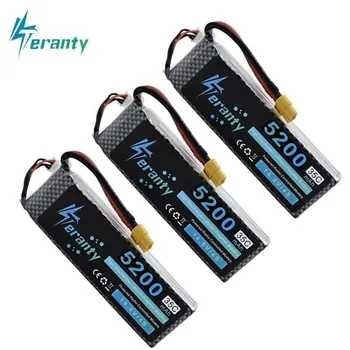 

100% Capacity 4S 14.8v 5200mAh 35C LiPo Battery For RC Drone RC Cars RC Robots RC Boats toy 14.8v Rechargeable Lipo Battery 3pcs