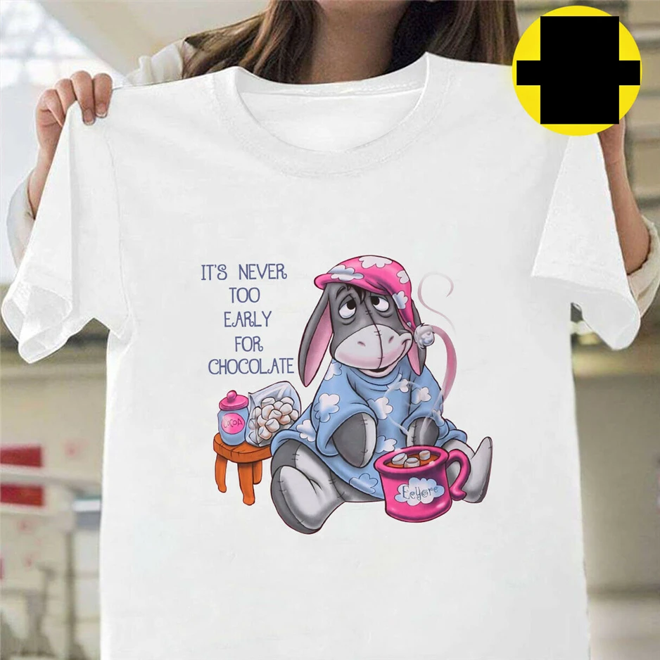 Eeyore It’S Never Too Early For Chocolate T Shirt White Size S-3Xl Brand Clothing Tee |