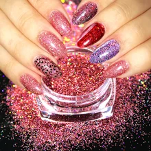 1 г Голографический лазерный блеск для нейл-арта погружающийся порошок хромированный Гель-лак пыль Блестящий зеркальный пигмент блестки маникюр декор LAL01-16